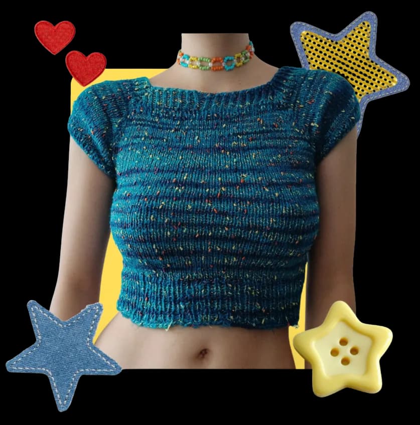 Top down knit top
